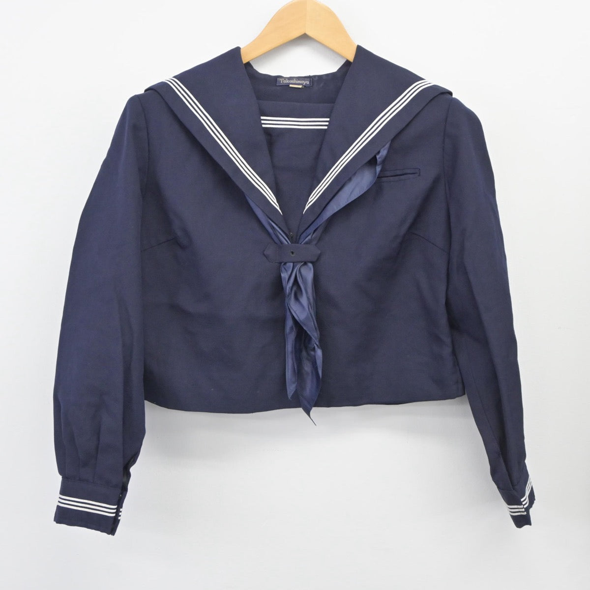 【中古】大阪府 金蘭会高等学校 女子制服 3点（セーラー服・スカート）sf025322