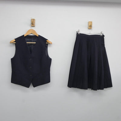 【中古】東京都 東京家政大学付属女子高等学校 女子制服 2点（ベスト・スカート）sf025344