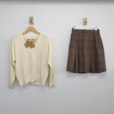 【中古】神奈川県 洗足学園中学高等学校 女子制服 3点（ニット・スカート）sf025351