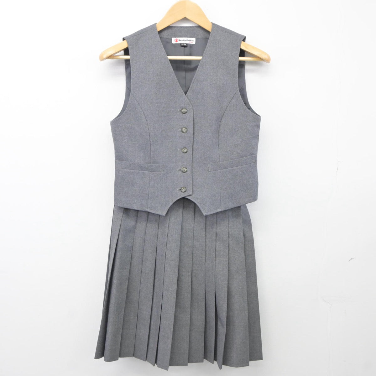 【中古】神奈川県 あざみ野中学校 女子制服 2点（ベスト・スカート）sf025398