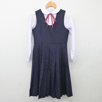 【中古】東京都 小岩第三中学校 女子制服 5点（ブレザー・シャツ・ニット・ジャンパースカート）sf025400