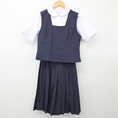 【中古】東京都 小岩第三中学校 女子制服 3点（シャツ・ベスト・スカート）sf025401