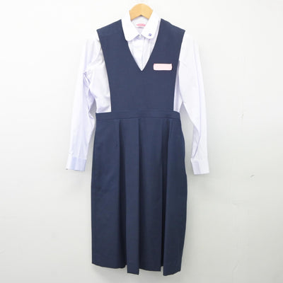 【中古】福岡県 沼中学校 女子制服 3点（シャツ・シャツ・ジャンパースカート）sf025407