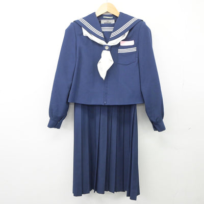 【中古】福岡県 沼中学校 女子制服 3点（セーラー服・ジャンパースカート）sf025408