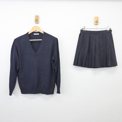 【中古】東京都 成立学園高等学校 女子制服 4点（ニット・スカート）sf025414