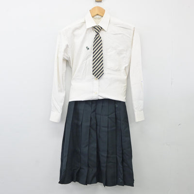 【中古】茨城県 つくば秀英高等学校 女子制服 5点（ブレザー・シャツ・スカート）sf025427