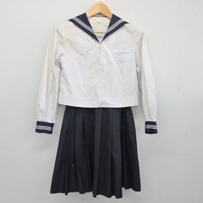 【中古】東京都 豊島岡女子学園高等学校 女子制服 2点（セーラー服・スカート）sf025436