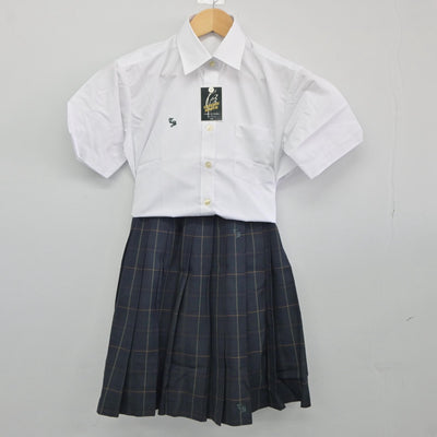 【中古】茨城県 つくば秀英高等学校 女子制服 4点（シャツ・シャツ・スカート）sf025439