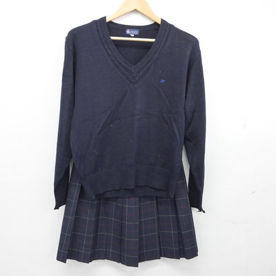 【中古】東京都 吉祥女子中学高等学校 女子制服 3点（ニット・スカート・スカート）sf025442