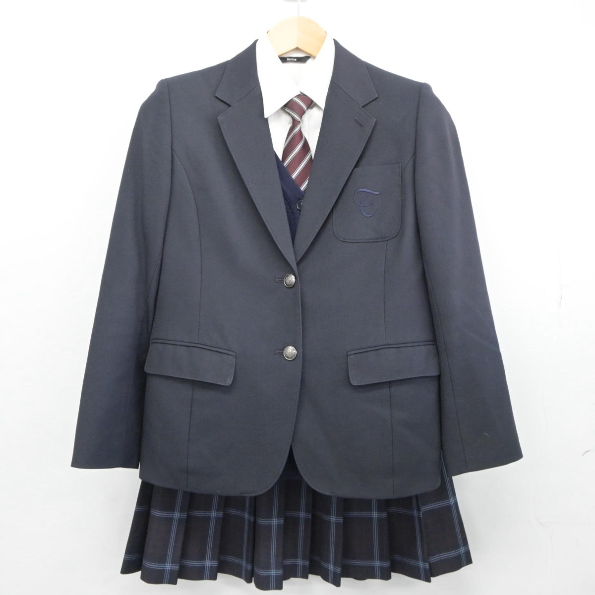 【中古】東京都 大成高等学校 女子制服 5点（ブレザー・ニット・シャツ・スカート）sf025452