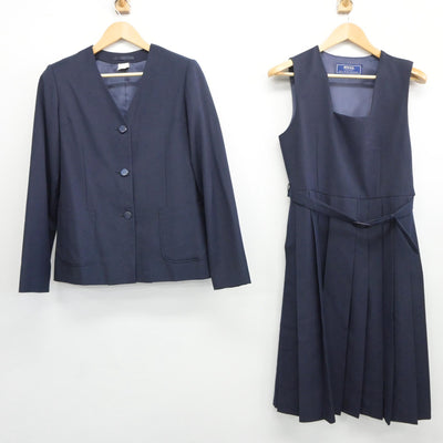 【中古】茨城県 美浦中学校 女子制服 2点（ブレザー・ジャンパースカート）sf025457