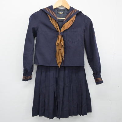 【中古】東京都 関東国際高等学校 女子制服 5点（セーラー服・ニット・スカート）sf025468