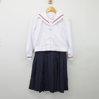 【中古】東京都 墨田区立両国中学校 女子制服 3点（セーラー服・セーラー服・スカート）sf025493