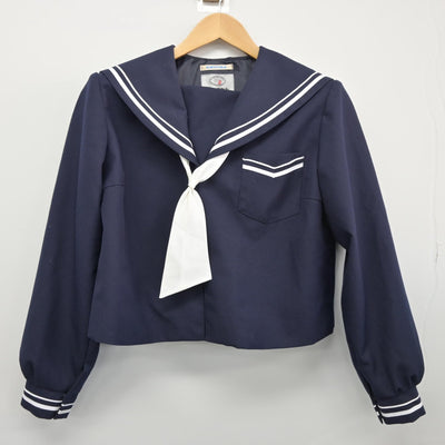 【中古】静岡県 江西中学校 女子制服 3点（セーラー服・スカート）sf025541