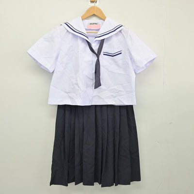 【中古】静岡県 江西中学校 女子制服 3点（セーラー服・スカート）sf025550