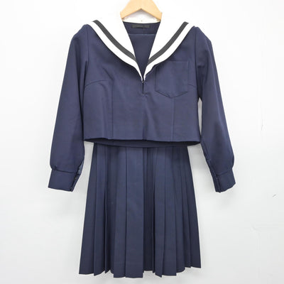 【中古】愛知県 名古屋西高等学校 女子制服 2点（セーラー服・スカート）sf025551