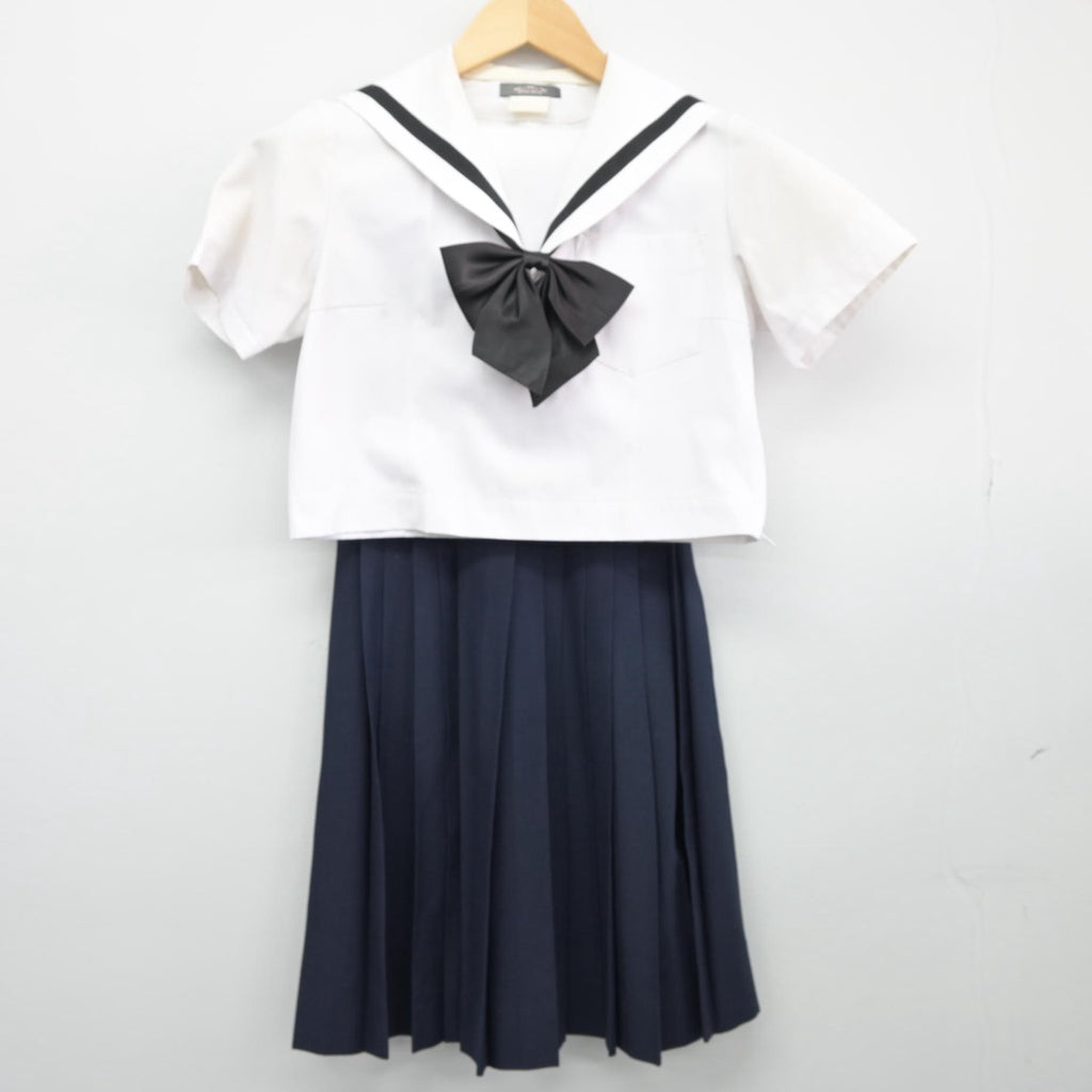 【中古】愛知県 名古屋西高等学校 女子制服 4点（セーラー服・スカート）sf025552