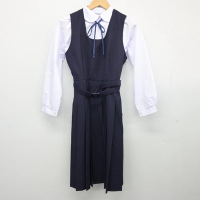 【中古】東京都 府中第一中学校 女子制服 4点（ブレザー・シャツ・ジャンパースカート）sf025562