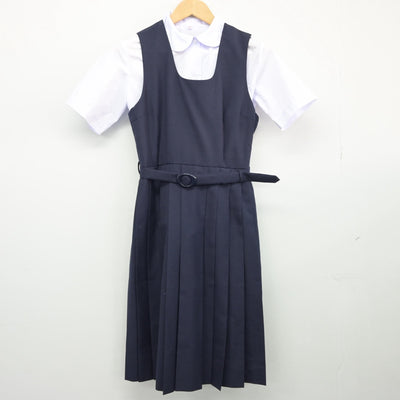 【中古】東京都 府中第一中学校 女子制服 2点（シャツ・ジャンパースカート）sf025563