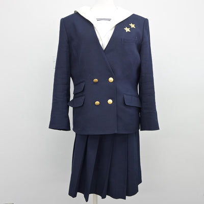 【中古】岡山県 就実高等学校 女子制服 4点（ブレザー・ベスト・セーラー服・スカート）sf025572