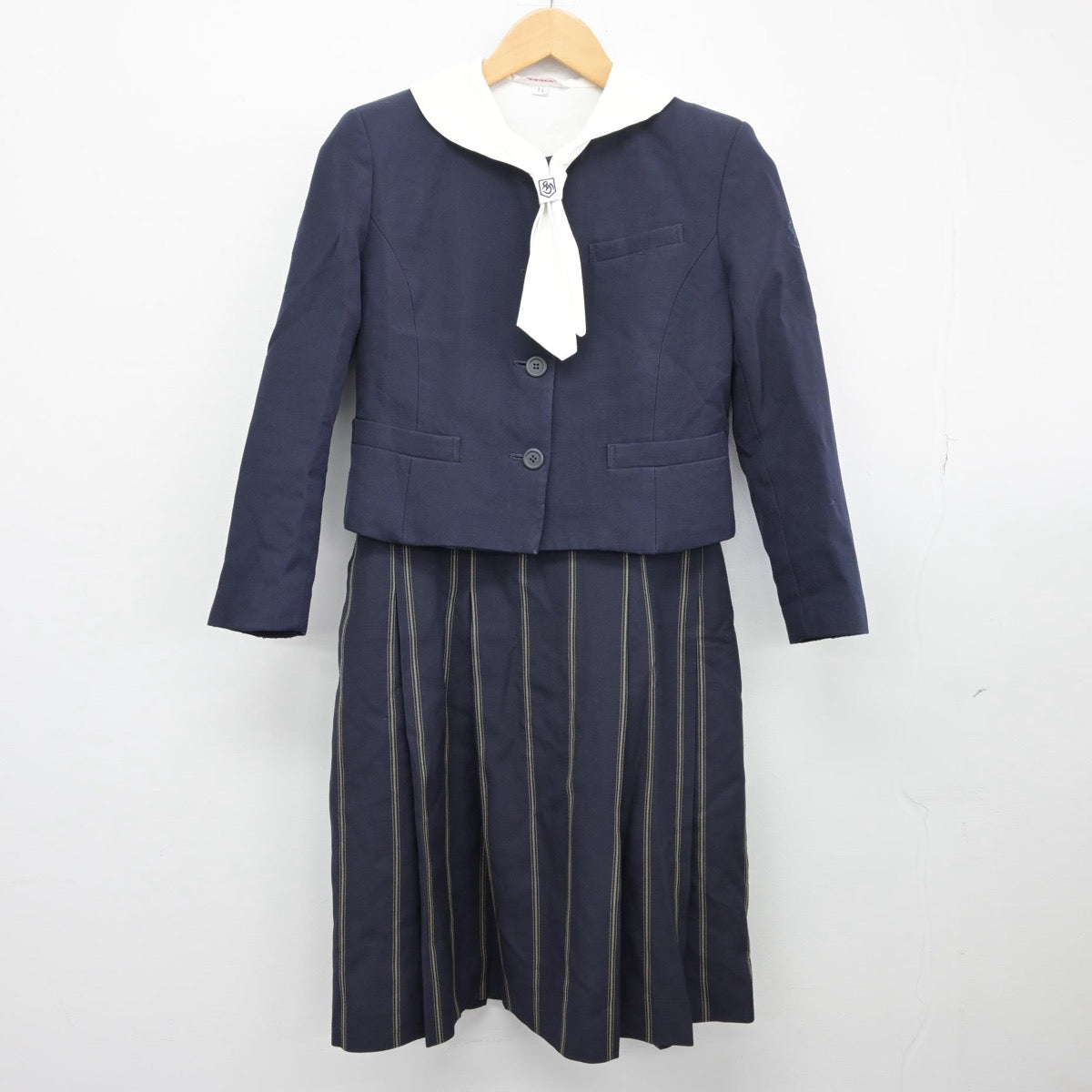 【中古】佐賀県 佐賀清和高等学校 女子制服 3点（ブレザー・シャツ・ジャンパースカート）sf025600