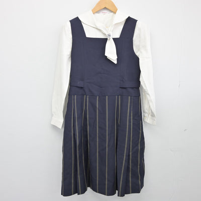 【中古】佐賀県 佐賀清和高等学校 女子制服 3点（ブレザー・シャツ・ジャンパースカート）sf025600