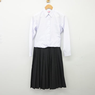 【中古】滋賀県 八幡商業高等学校 女子制服 2点（シャツ・スカート）sf025614