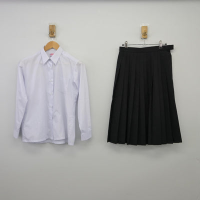 【中古】滋賀県 八幡商業高等学校 女子制服 2点（シャツ・スカート）sf025614