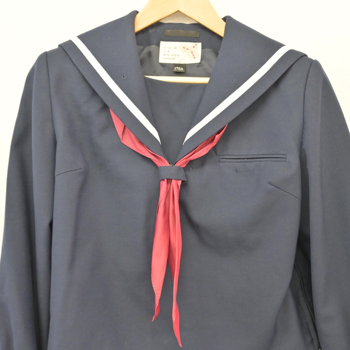 【中古】香川県 屋島中学校 女子制服 2点（セーラー服）sf025619