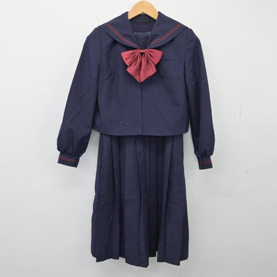 【中古】鹿児島県 米ノ津中学校 女子制服 3点（セーラー服・ジャンパースカート）sf025642