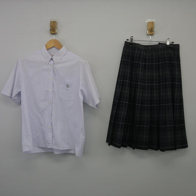 【中古】大阪府 箕面自由学園高等学校 女子制服 3点（ニットベスト・シャツ・スカート）sf025652