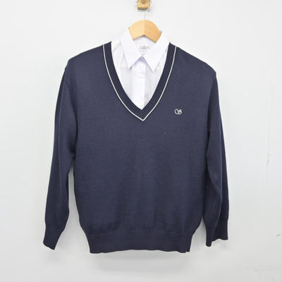 【中古】東京都 墨田川高等学校 女子制服 2点（ニット・シャツ）sf025691