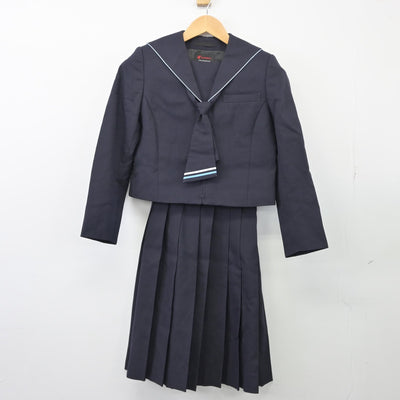 【中古】静岡県 熱海中学校 女子制服 4点（セーラー服・スカート）sf025728