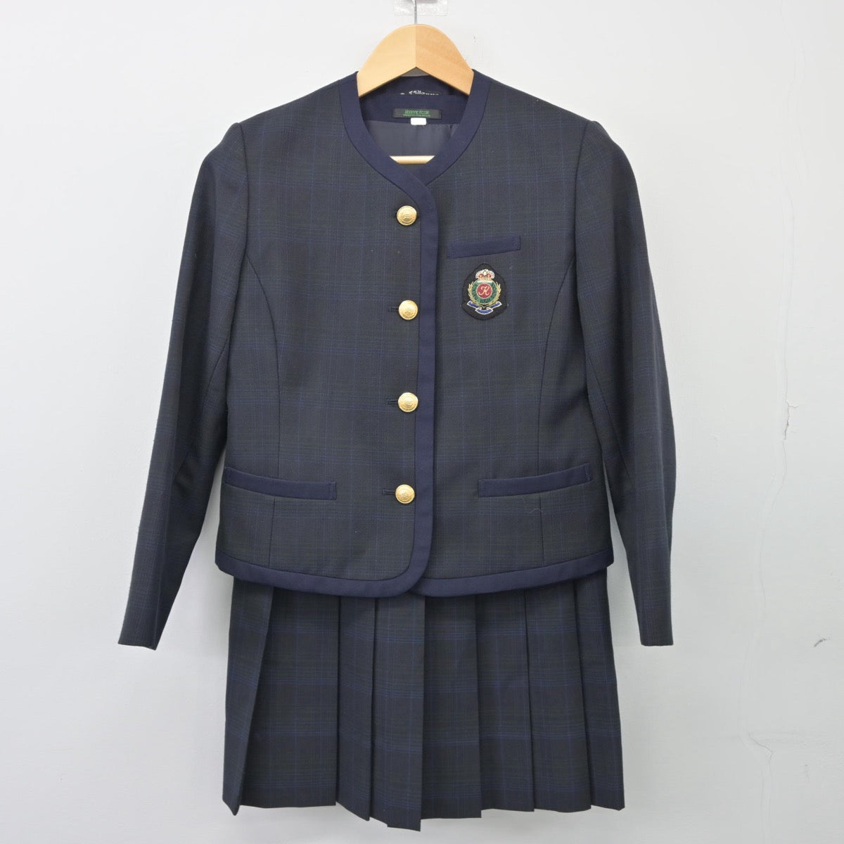 【中古】熊本県 熊本国府高等学校 女子制服 2点（ブレザー・ジャンパースカート）sf025734