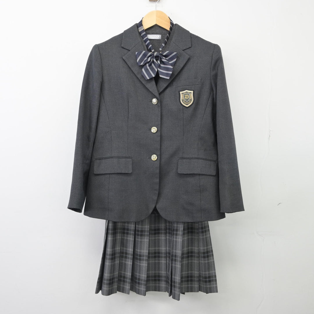 【中古】大阪府 大商学園高等学校 女子制服 4点（ブレザー・ニットベスト・スカート）sf025742