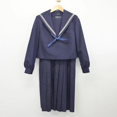 【中古】福岡県 古賀意成館高等学校 女子制服 3点（セーラー服・ジャンパースカート）sf025769