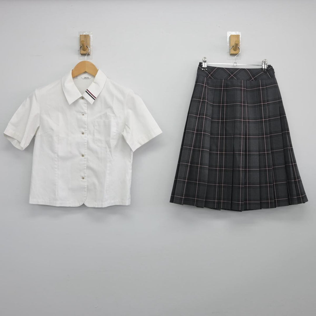 中古制服】山口県 柳井商工高等学校 女子制服 3点（シャツ・スカート