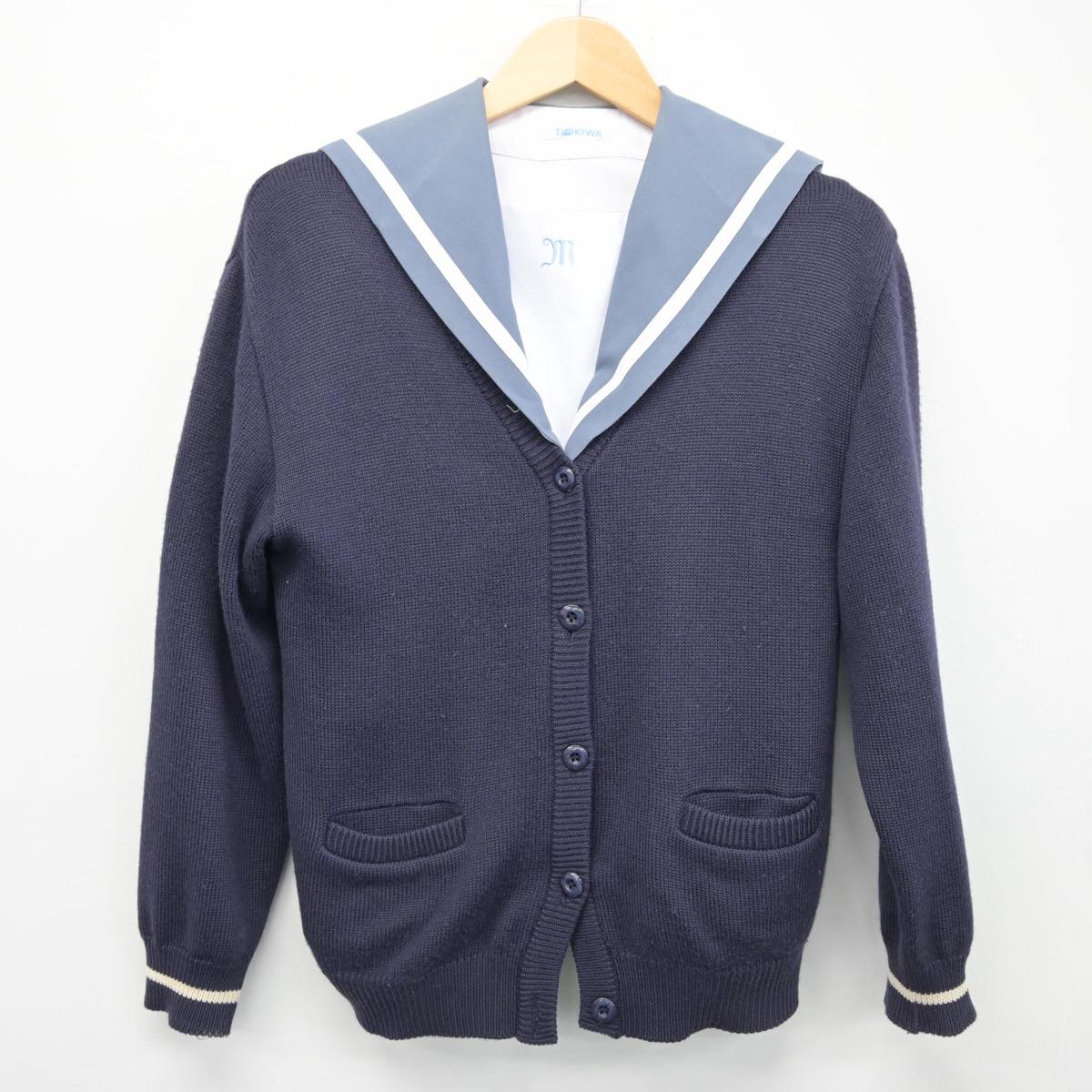 【中古】大分県 舞鶴高等学校 女子制服 3点（セーラー服・ニット）sf025799