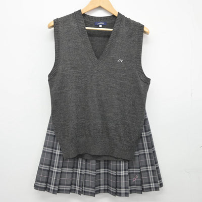 【中古】長野県 長野高等学校 女子制服 2点（ニットベスト・スカート）sf025804