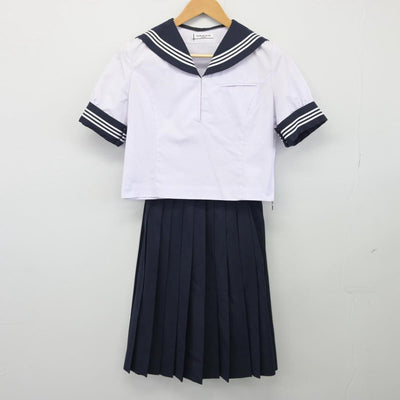 【中古】栃木県 栃木商業高等学校 女子制服 2点（セーラー服・スカート）sf025819