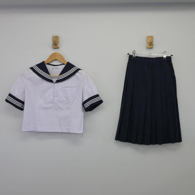 【中古】栃木県 栃木商業高等学校 女子制服 2点（セーラー服・スカート）sf025819