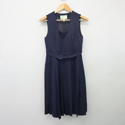 【中古】福岡県 三宅中学校 女子制服 4点（セーラー服・ニット・ジャンパースカート）sf025844