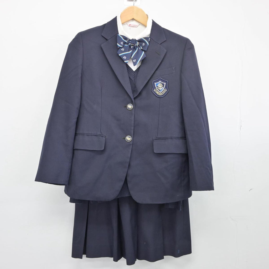 【中古】埼玉県 岩槻高等学校 女子制服 5点（ブレザー・ニット・シャツ・スカート）sf025860