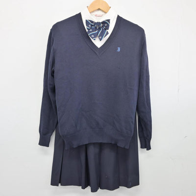 【中古】埼玉県 岩槻高等学校 女子制服 5点（ブレザー・ニット・シャツ・スカート）sf025860