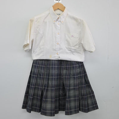 【中古】福岡県 朝倉光陽高等学校 女子制服 2点（シャツ・スカート）sf025863