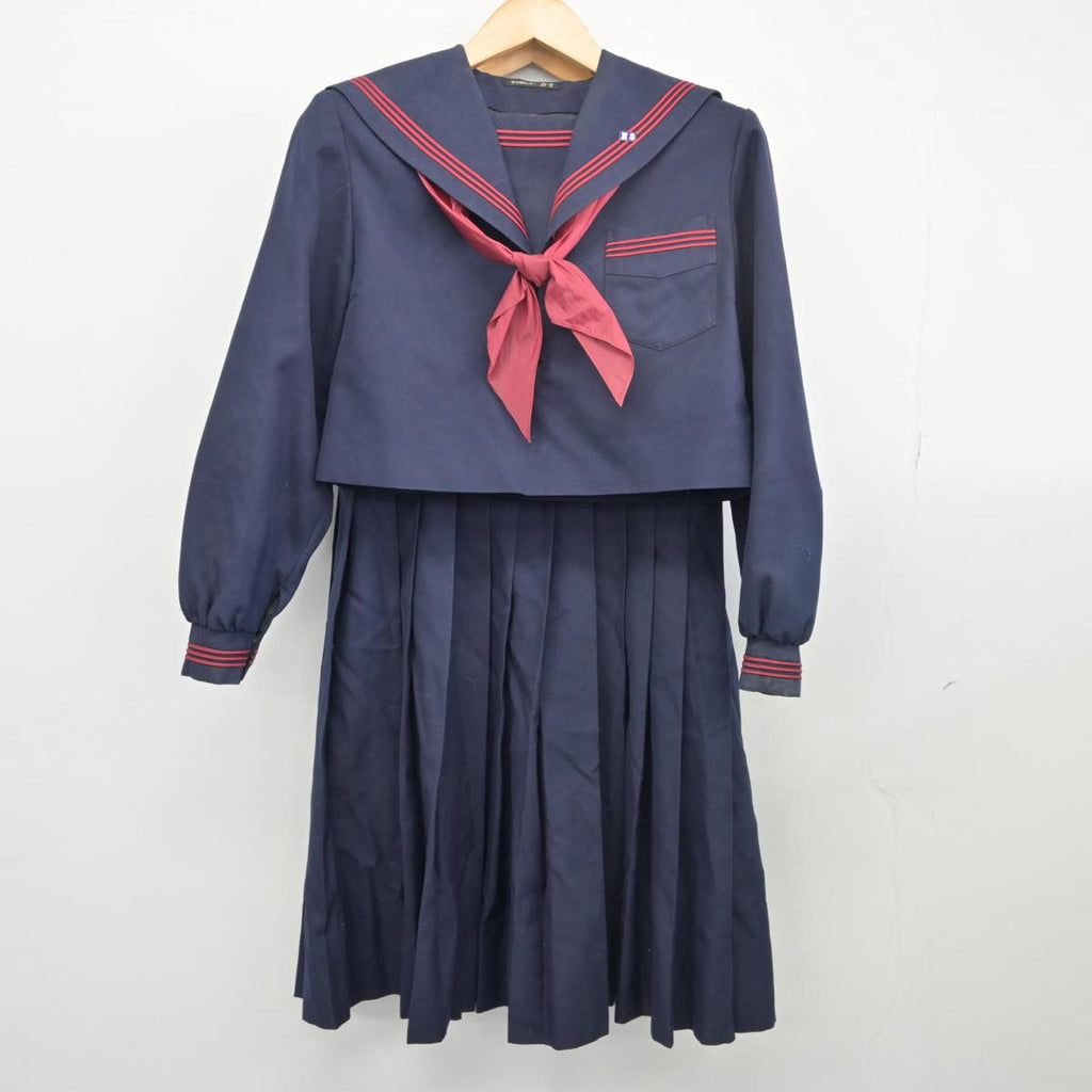 【中古】福岡県 夜須中学校 女子制服 4点（セーラー服・ジャンパー 