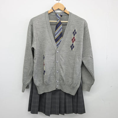 【中古】岡山県 岡山芳泉高等学校 女子制服 3点（ニット・スカート）sf025871