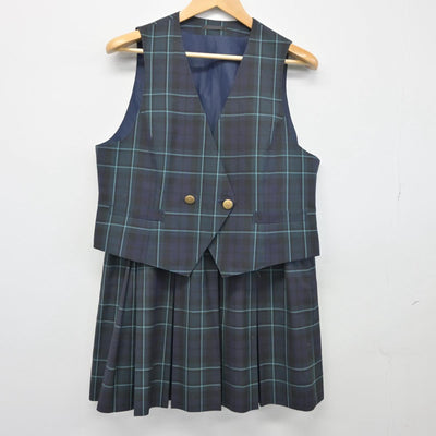 【中古】埼玉県 山村国際高等学校 女子制服 3点（ベスト・スカート）sf025886