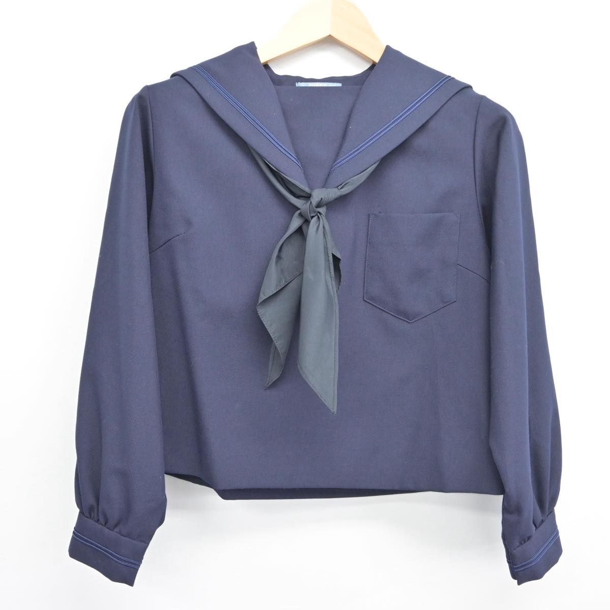 【中古】山口県 山口中央高等学校 女子制服 5点（セーラー服・ニット・スカート）sf025912