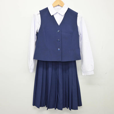 【中古】千葉県 八街南中学校 女子制服 3点（シャツ・ベスト・スカート）sf025919